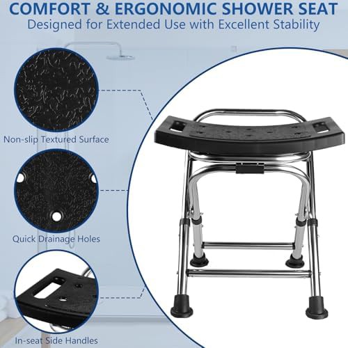 Small portable folding shower stool — photo 4