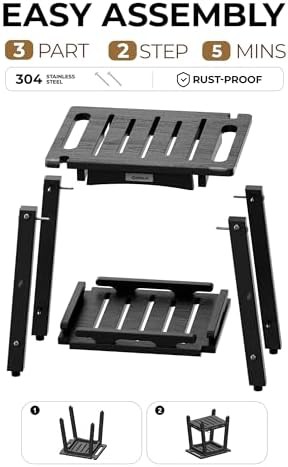 Black HDPE Shower Stool with Adjustable Feet — photo 5