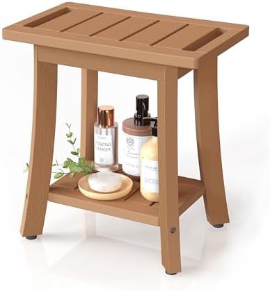 Brown waterproof HIPS shower stool