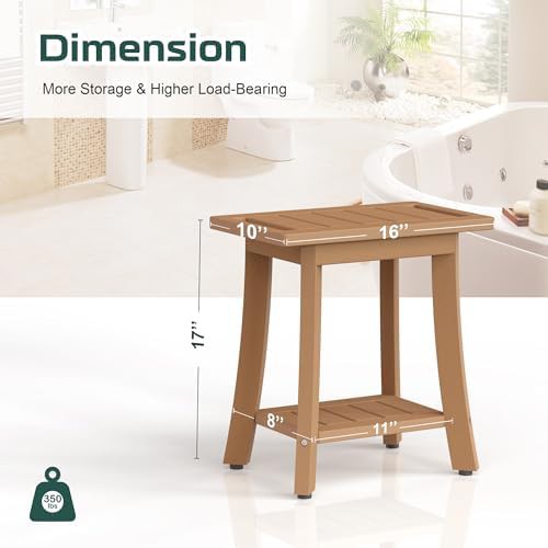 Brown waterproof HIPS shower stool — photo 3
