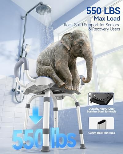 Swivel seat heavy duty shower chair — photo 4