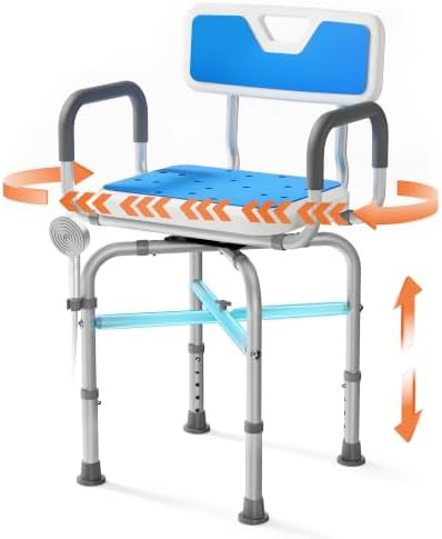 Swivel shower chair with x-frame
