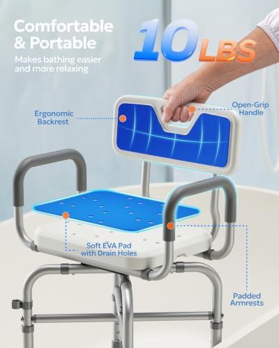 Swivel shower chair with x-frame — photo 5