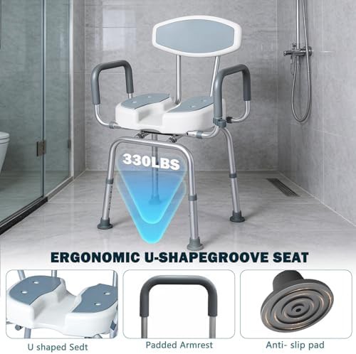 Swivel Shower Chair with U Shaped Seat — photo 4