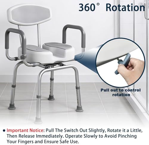 Swivel Shower Chair with U Shaped Seat — photo 5