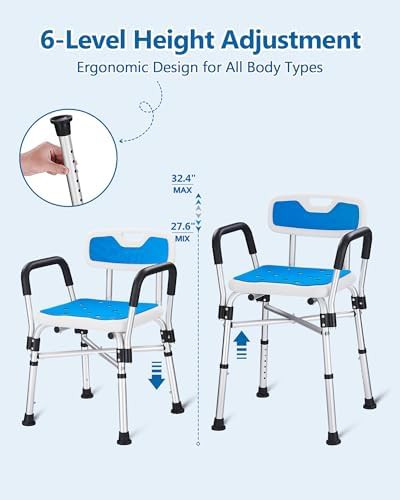 Aluminum shower chair with 400 lb capacity — photo 3
