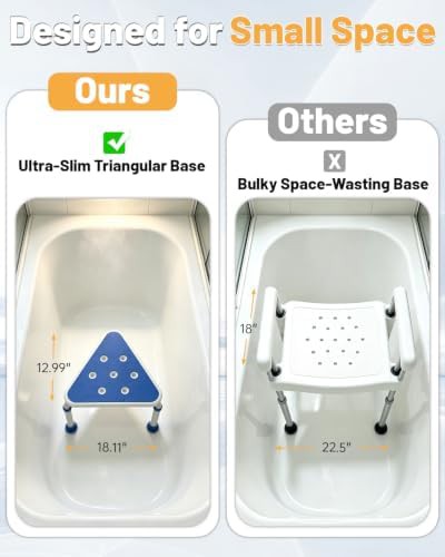 Triangular space saving shower stool — photo 5
