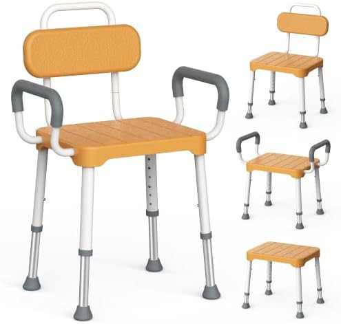 Brown adjustable chair with removable arms