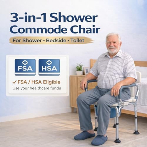 Padded bedside commode and shower safety frame — photo 4