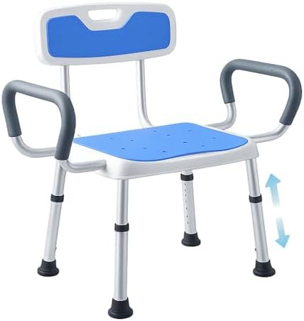 Extra wide shower chair with backrest