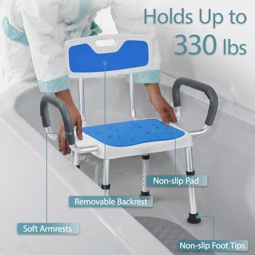 Extra wide shower chair with backrest — photo 4