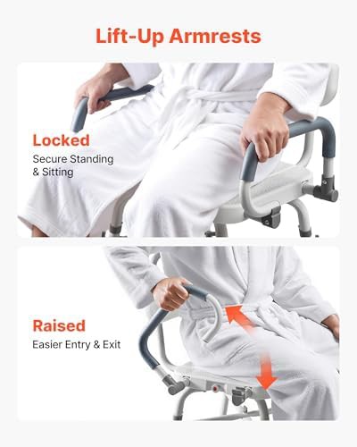 Heavy Duty Swivel Shower Chair with Arms — photo 3