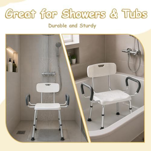 Extra wide shower seat with arms — photo 5