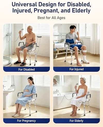 Heavy duty shower chair with 500 lb limit — photo 4