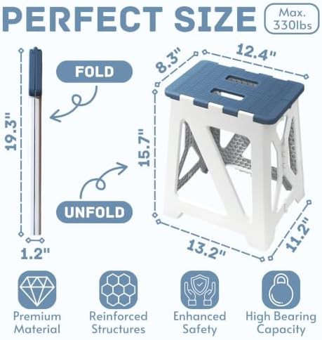 Small foldable travel shower stool 330 lbs — photo 2