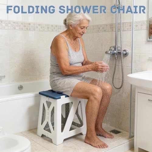 Small foldable travel shower stool 330 lbs — photo 3