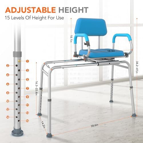 Sliding Tub Transfer Bench with Swivel — photo 4