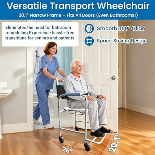 Three-in-one shower chair with wheels — photo 2