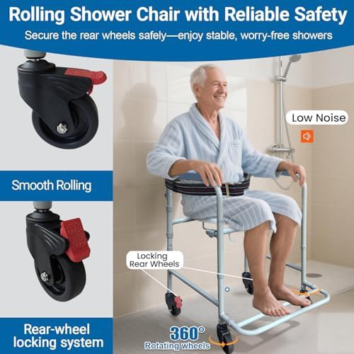 Three-in-one shower chair with wheels — photo 4
