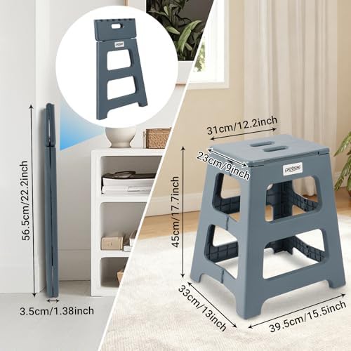 Blue folding bathtub safety stool 17.7 in — photo 4