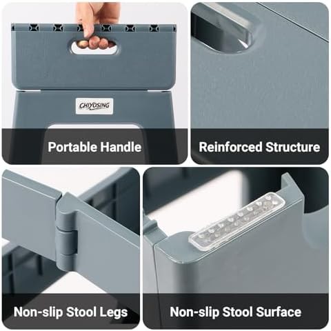 Blue folding bathtub safety stool 17.7 in — photo 5
