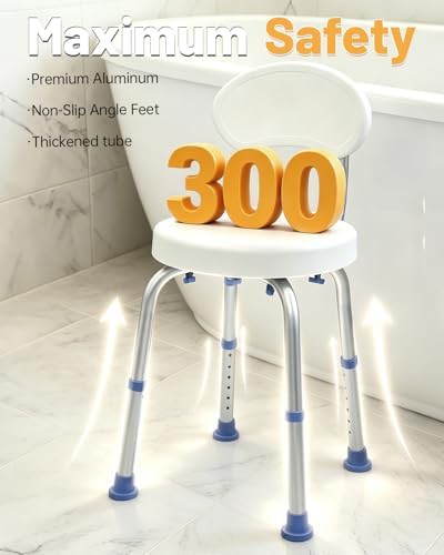 Swivel seat shower chair with backrest — photo 3
