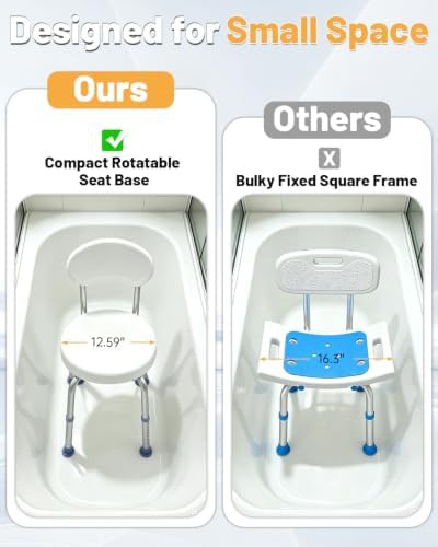 Swivel seat shower chair with backrest — photo 4