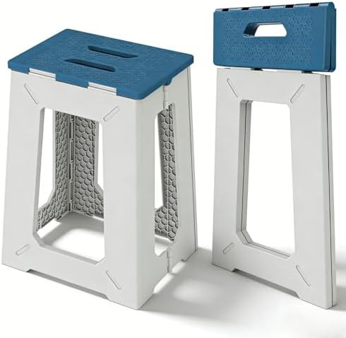 Tall folding bath bench with grey accents