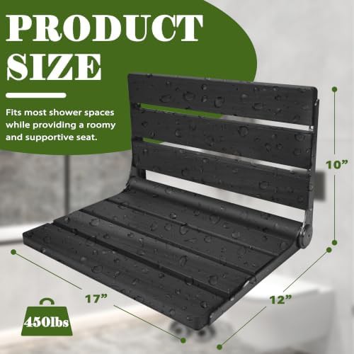 Heavy duty folding teak shower chair — photo 3