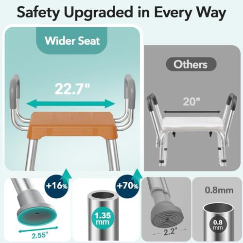 Lightweight wide seat chair for inside shower — photo 4