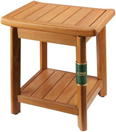 Waterproof teak wood shower bench