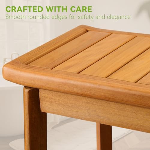 Waterproof teak wood shower bench — photo 4