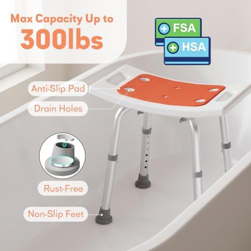 Adjustable non slip bathtub shower chair — photo 2
