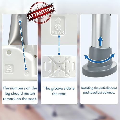 Adjustable non slip bathtub shower chair — photo 5