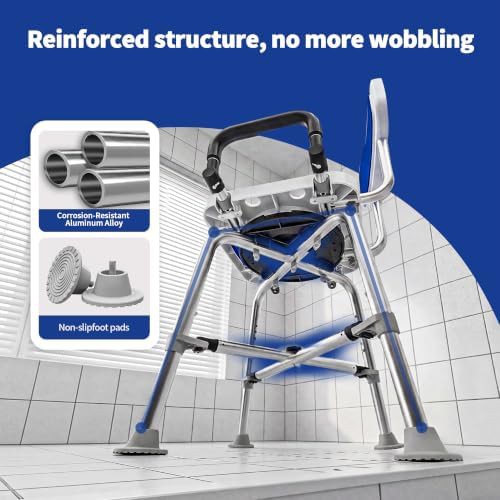 Adjustable Swivel Shower Chair 500 lbs Capacity — photo 4