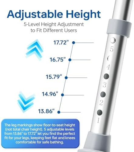 Adjustable Shower Stool with Suction Feet — photo 4