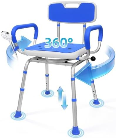 Swivel bath seat with back dark blue