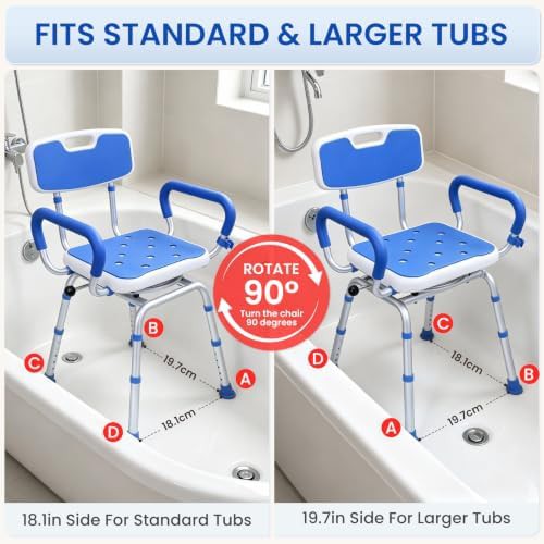 Swivel bath seat with back dark blue — photo 4