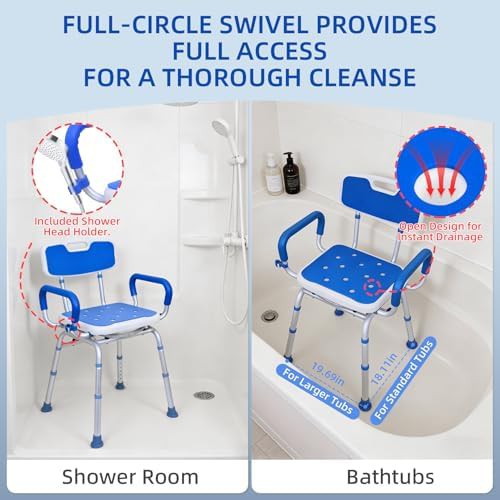 Swivel bath seat with back dark blue — photo 5