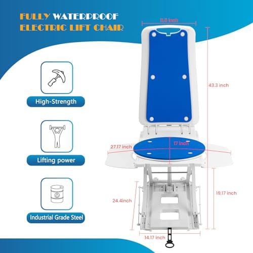 Electric Blue Bath Lift with Swivel Seat — photo 5