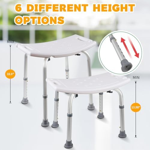 Aluminum shower chair with suction feet — photo 3