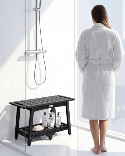 Extra Large Black Shower Bench 28 in — photo 4