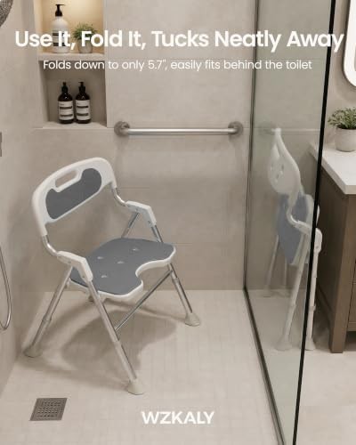 Foldable U-shape cutout shower chair — photo 2