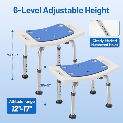 Aluminum adjustable height shower chair — photo 4