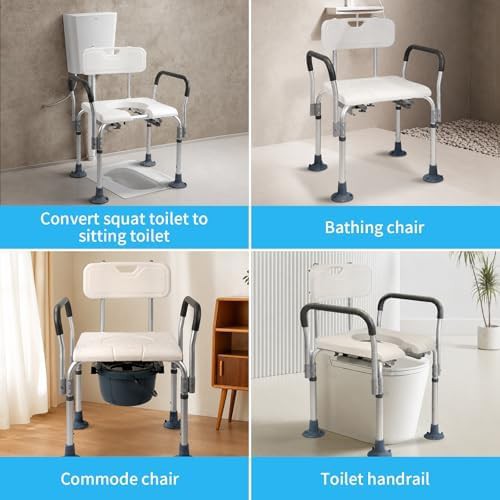 Aluminum bedside commode and shower chair — photo 4