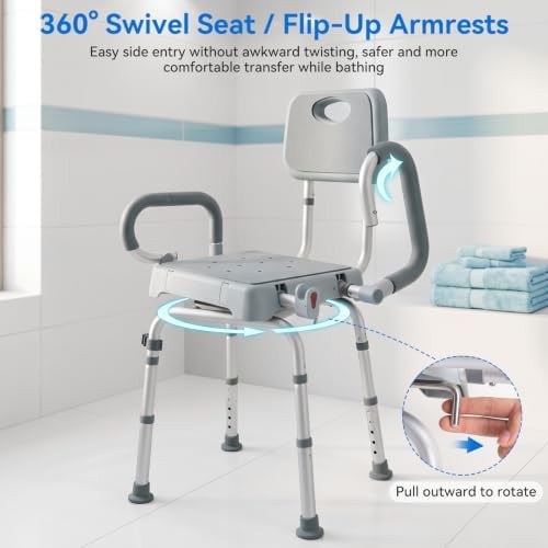 Swivel shower chair with 350 lb capacity — photo 5