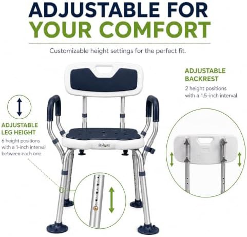 Aluminum Heavy Duty Bath Chair for Seniors — photo 2