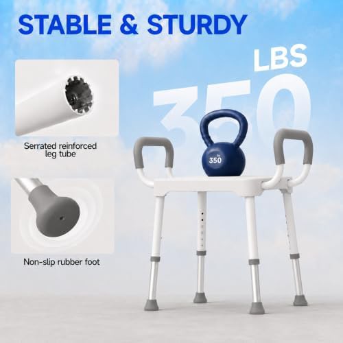 Backless adjustable aluminum shower chair — photo 4
