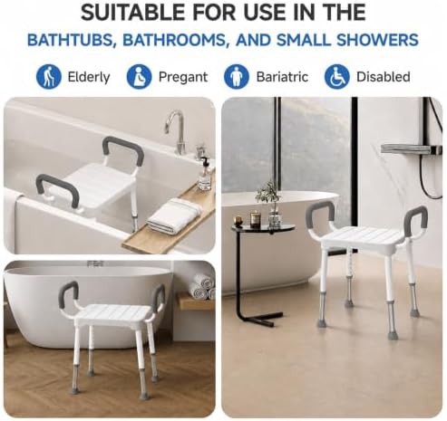 Backless adjustable aluminum shower chair — photo 5