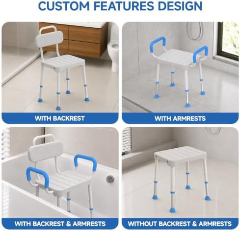Aluminum shower chair with supportive backrest — photo 5